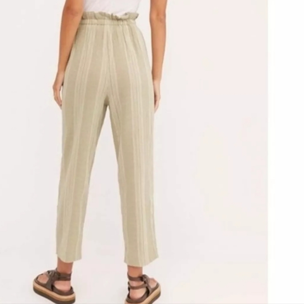 Free People Striped Semi-Sweet Cropped Sage Pants XS EUC - Picture 4 of 9